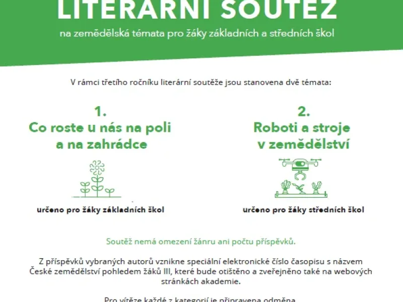 Vyhlašujeme třetí ročník literární soutěže ČAZV na zemědělská témata