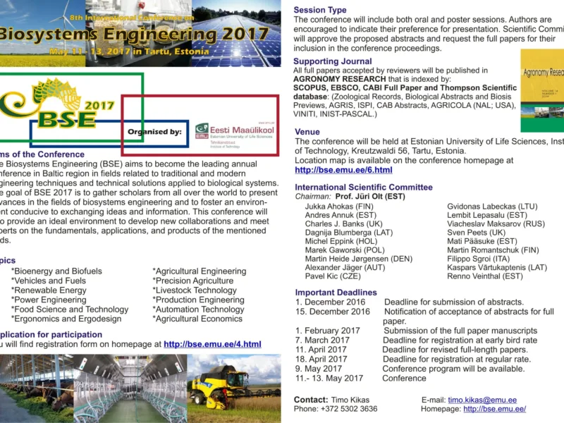 “Biosystems Engineering 2017”.