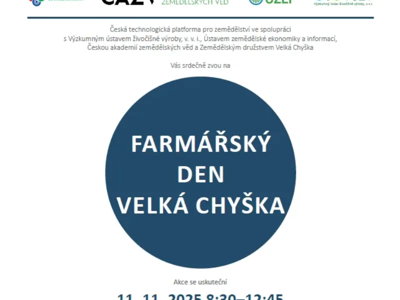 Pozvánka na Farmářský den Velká Chyška