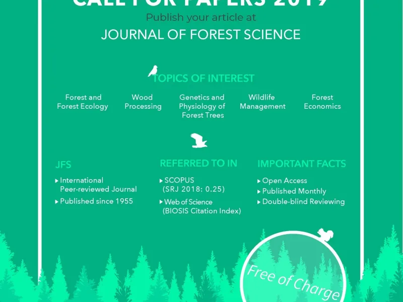 Publikujte v časopisu Journal of Forest Science a dalších časopisech ČAZV
