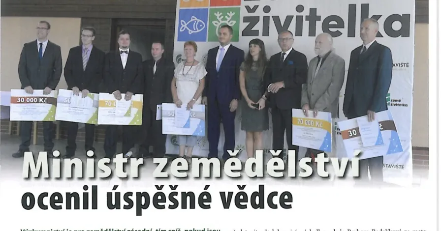 Ministr ocenil vědce za projekty přínosné pro zemědělství 
