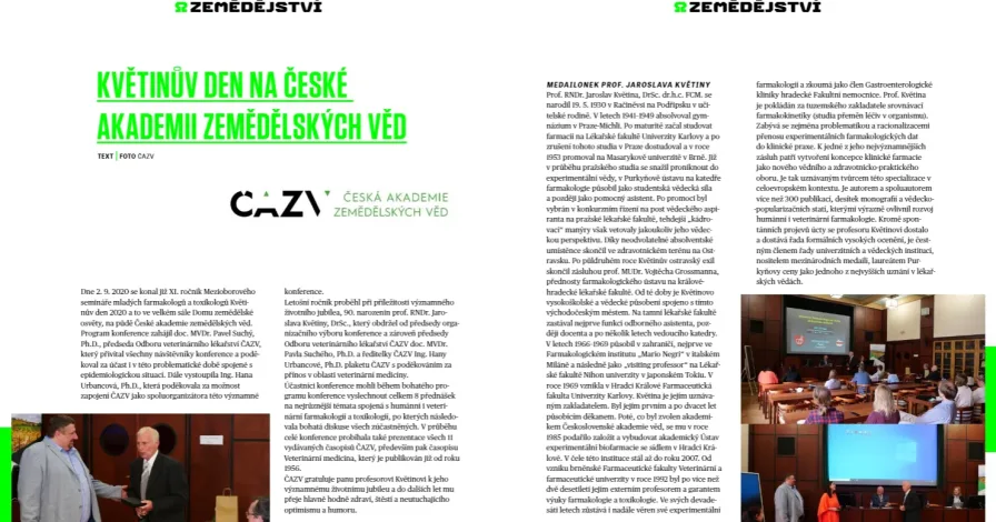 Přečtěte si o novinkách ČAZV v časopise Zemědělská škola