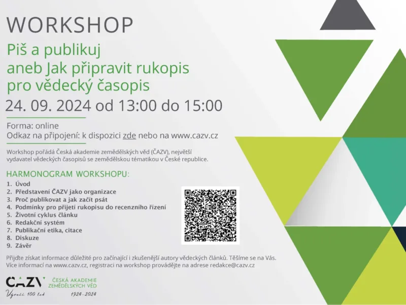 Online workshop “Piš a publikuj aneb Jak připravit rukopis pro vědecký časopis”