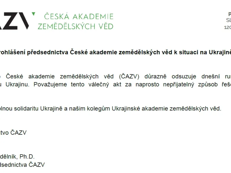 Prohlášení předsednictva ČAZV k situaci na Ukrajině