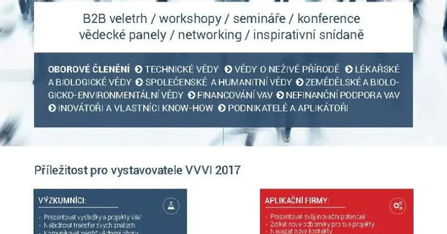 Pozvánka na veletrh Věda, výzkum, inovace 2017