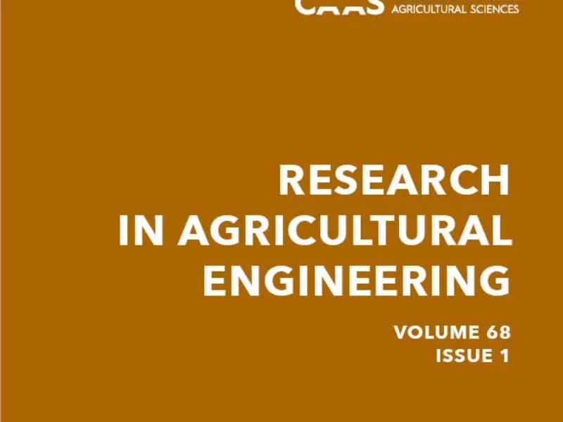 Publikováno tematické číslo časopisu Research in Agricultural Engineering