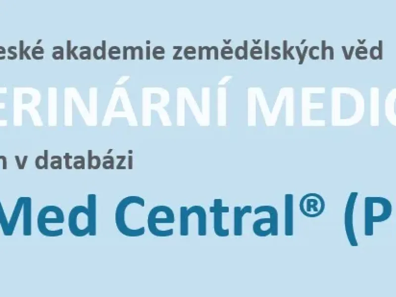 Časopis Veterinární Medicína indexován v databázi PubMed Central
