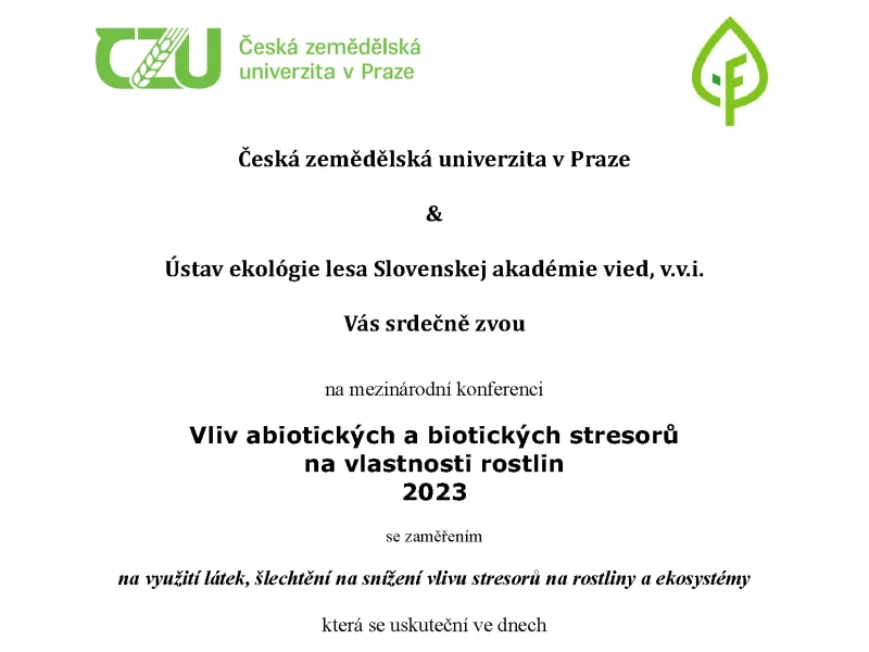 Vliv abiotických a biotických stresorů na vlastnosti rostlin 2023