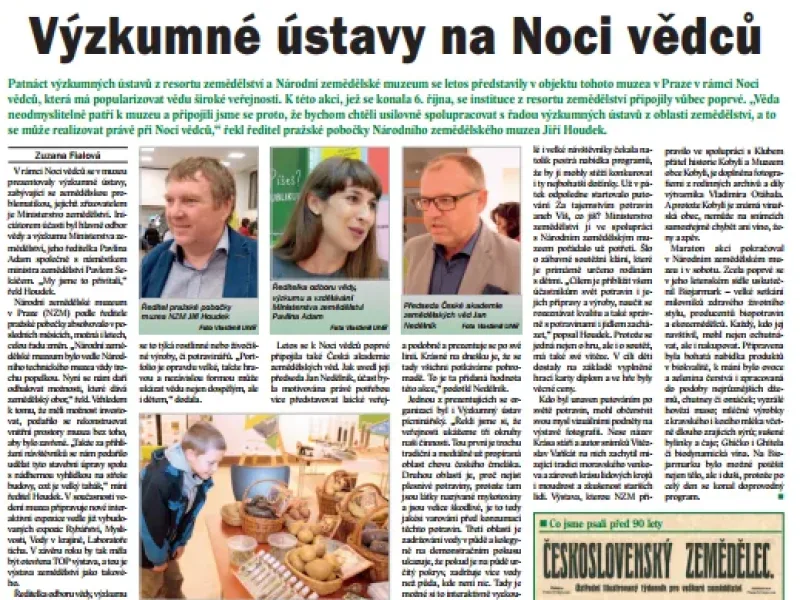 Výzkumné ústavy, včetně ČAZV, na Noci vědců