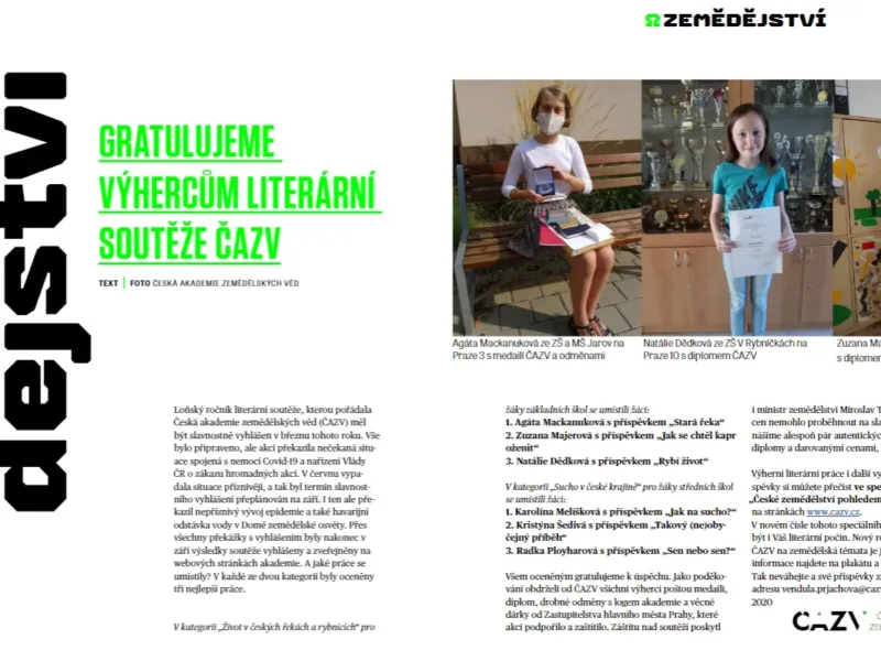 O akcích ČAZV opět v časopise Zemědělská škola