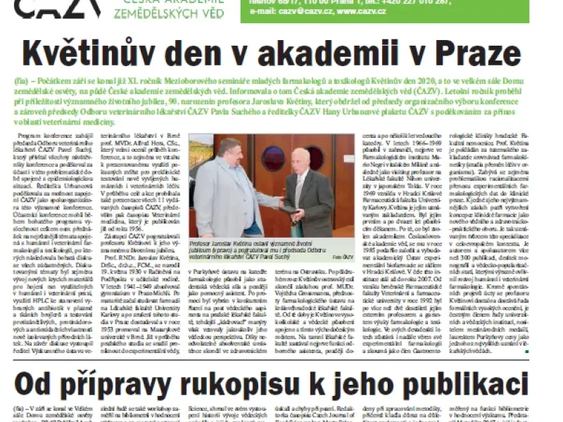 Nejen o zářijových akcích ČAZV v časopise Zemědělec
