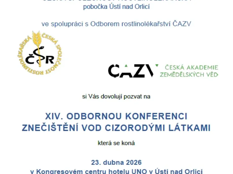 Pozvánka na XIV. odbornou konferenci „Znečištění vod cizorodými látkami“