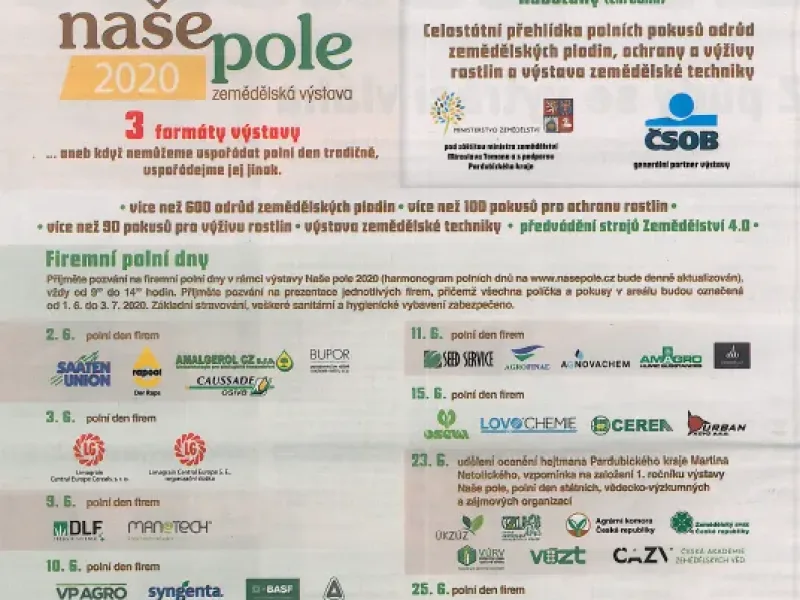 20. ročník zemědělské výstavy Naše pole