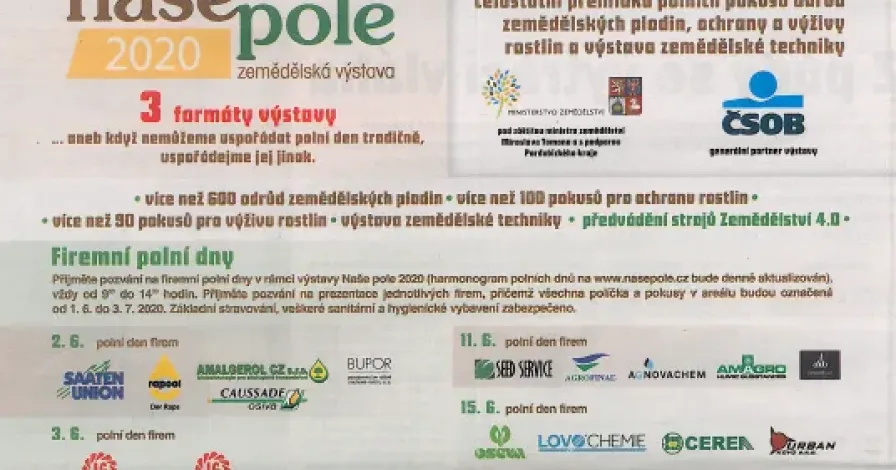 20. ročník zemědělské výstavy Naše pole