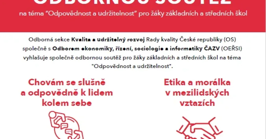 ČAZV a Rada kvality ČR vyhlašuje odbornou soutěž na téma odpovědnost a udržitelnost