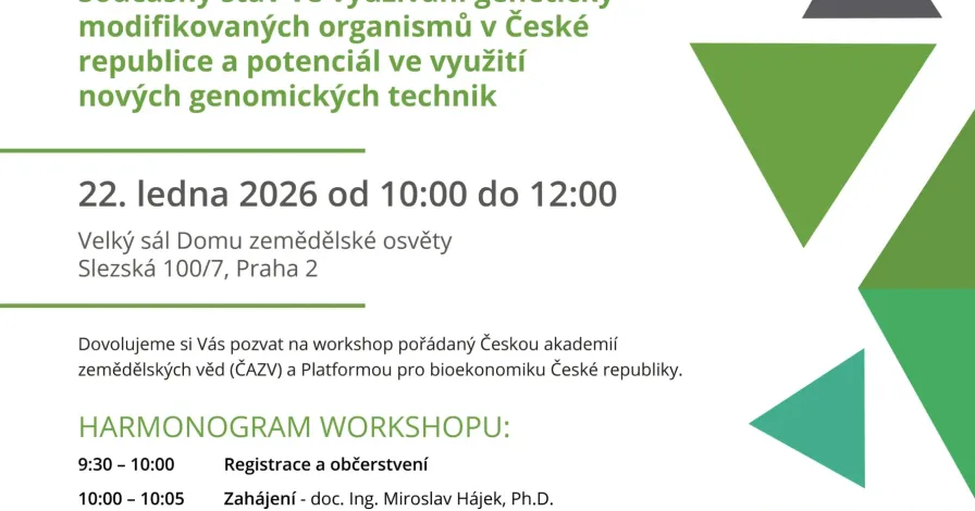 Workshop „Současný stav ve využívání geneticky modifikovaných organismů v České republice a potenciál ve využití nových genomických technik“