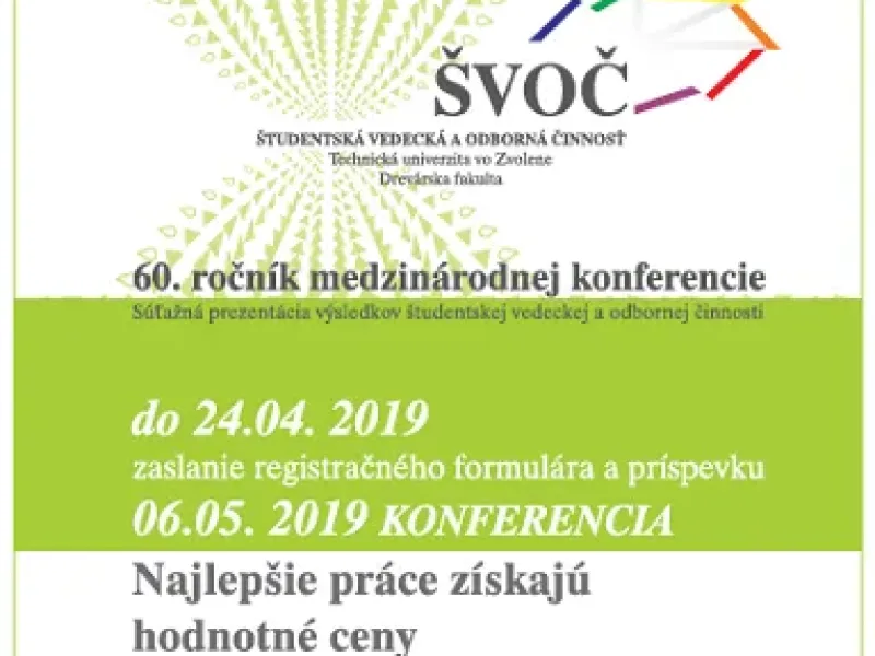Mezinárodní konference – soutěžní prezentace výsledků studentské vědecké a odborné činnosti