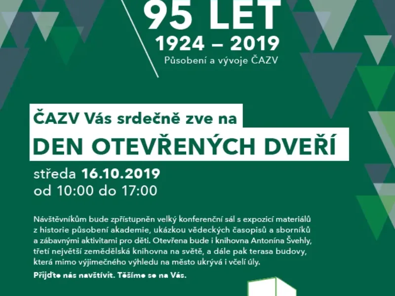 ČAZV si připomíná 95 let svého působení a pořádá Den otevřených dveří