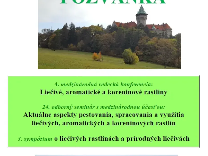 Mezinárodní vědecká konference „Liečivé, aromatické a koreninové rastliny“