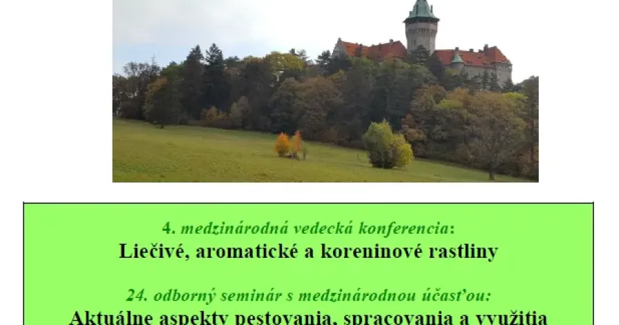 Mezinárodní vědecká konference „Liečivé, aromatické a koreninové rastliny“
