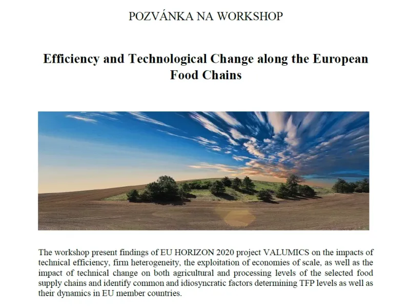 Workshop „Efficiency and Technological Change along the European Food Chains“ 