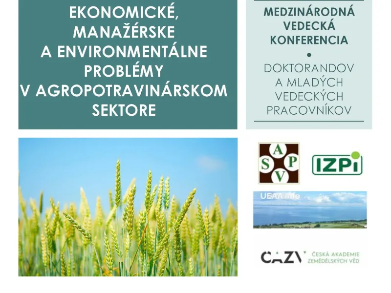 Pozvánka na konferenci Ekonomické, manažerské a enviromentální problémy v agropotravinářském sektoru