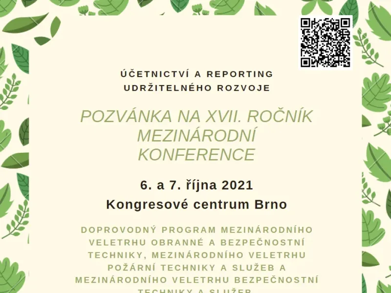 XVII. ročník mezinárodní konference Účetnictví a reporting udržitelného rozvoje