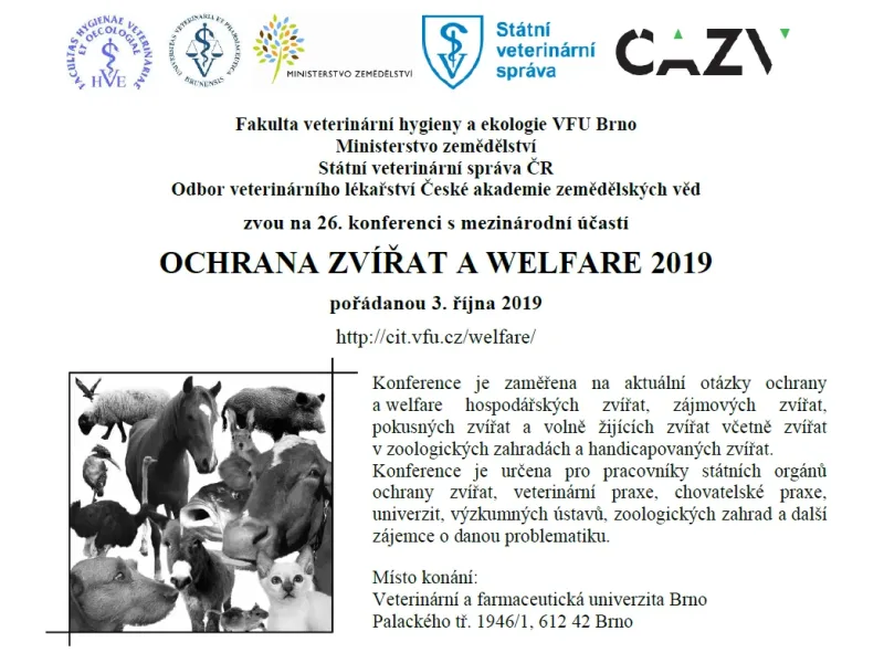 Konference Ochrana zvířat a welfare 2019