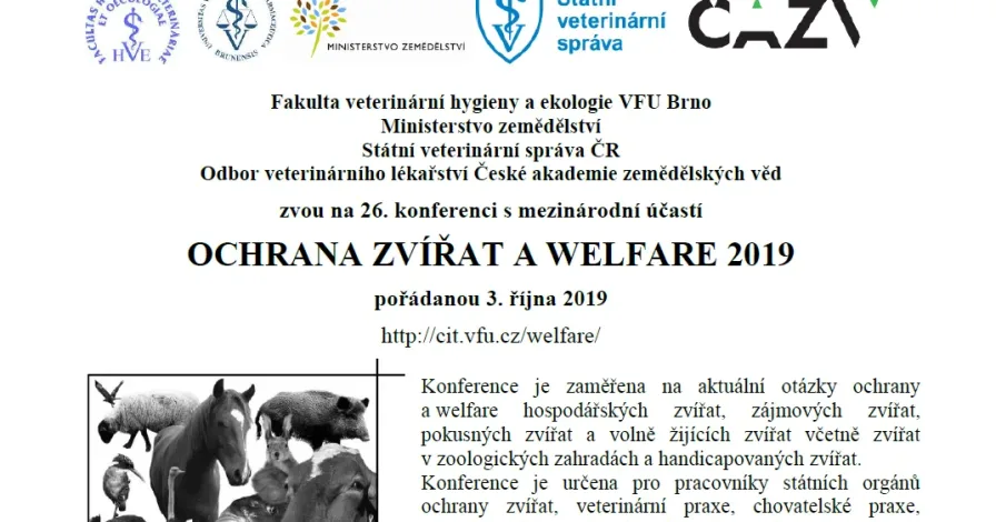 Konference Ochrana zvířat a welfare 2019