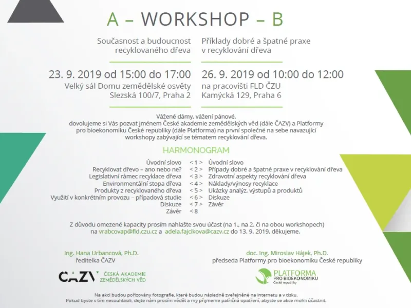 Workshopy na téma recyklování dřeva