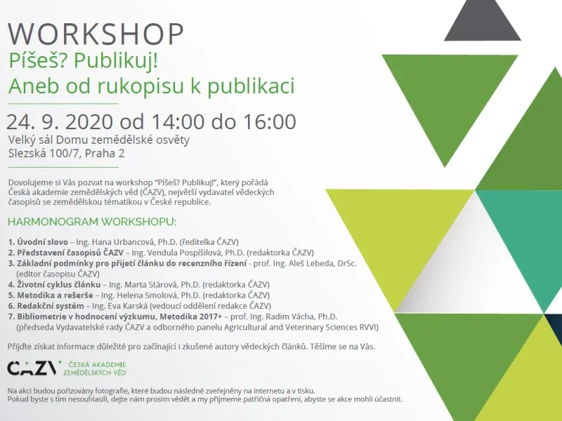 Workshop Píšeš? Publikuj! Aneb od rukopisu k publikaci
