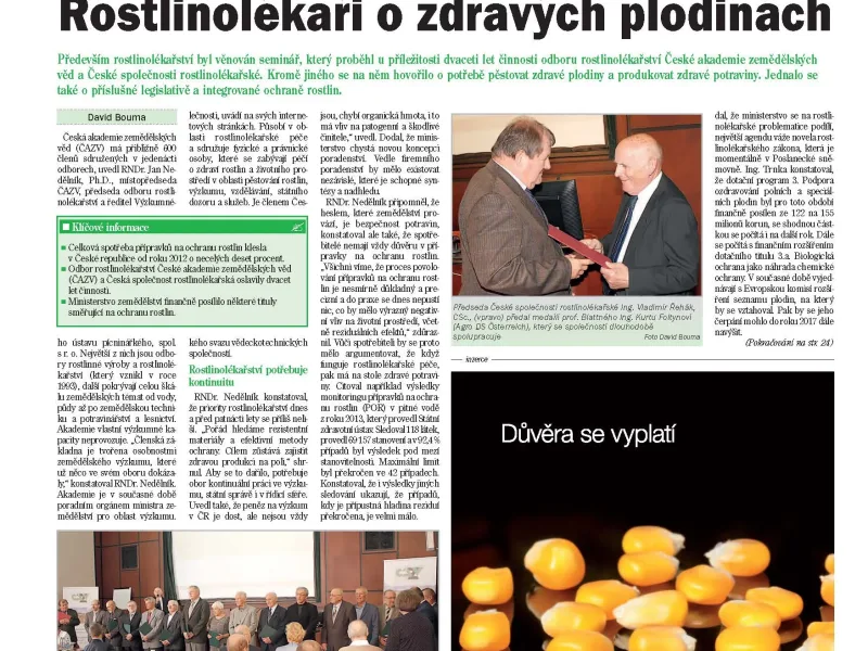 Rostlinolékaři o zdravých plodinách