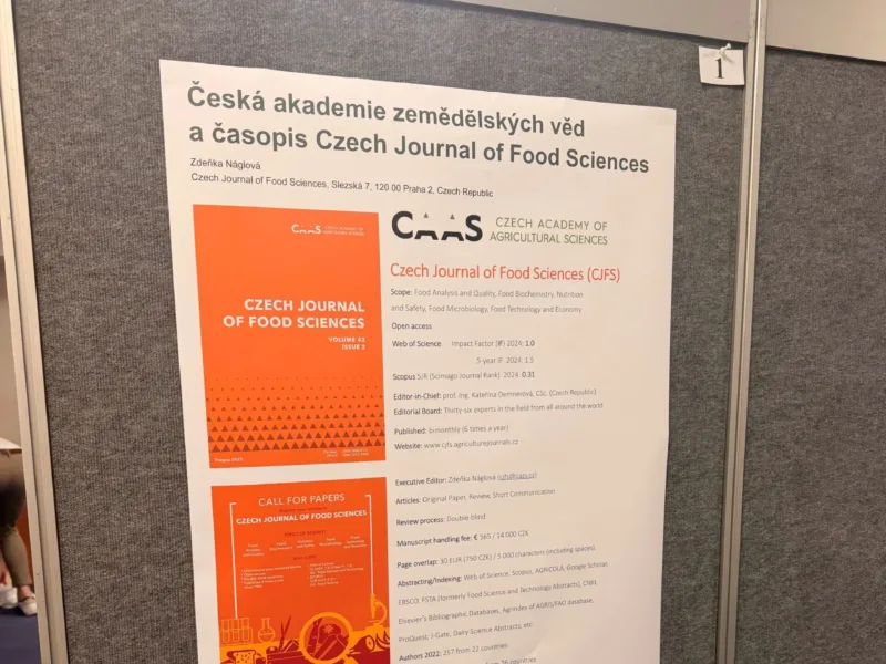 Prezentace časopisu Czech Journal of Food Sciences na symposiu CzechFoodChem2026