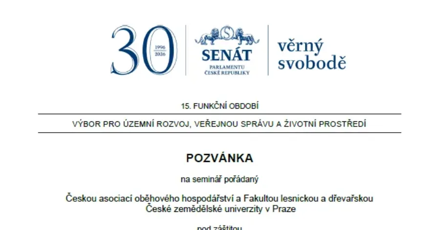 Členové ČAZV přednášeli na téma bioekonomiky na půdě Senátu Parlamentu ČR